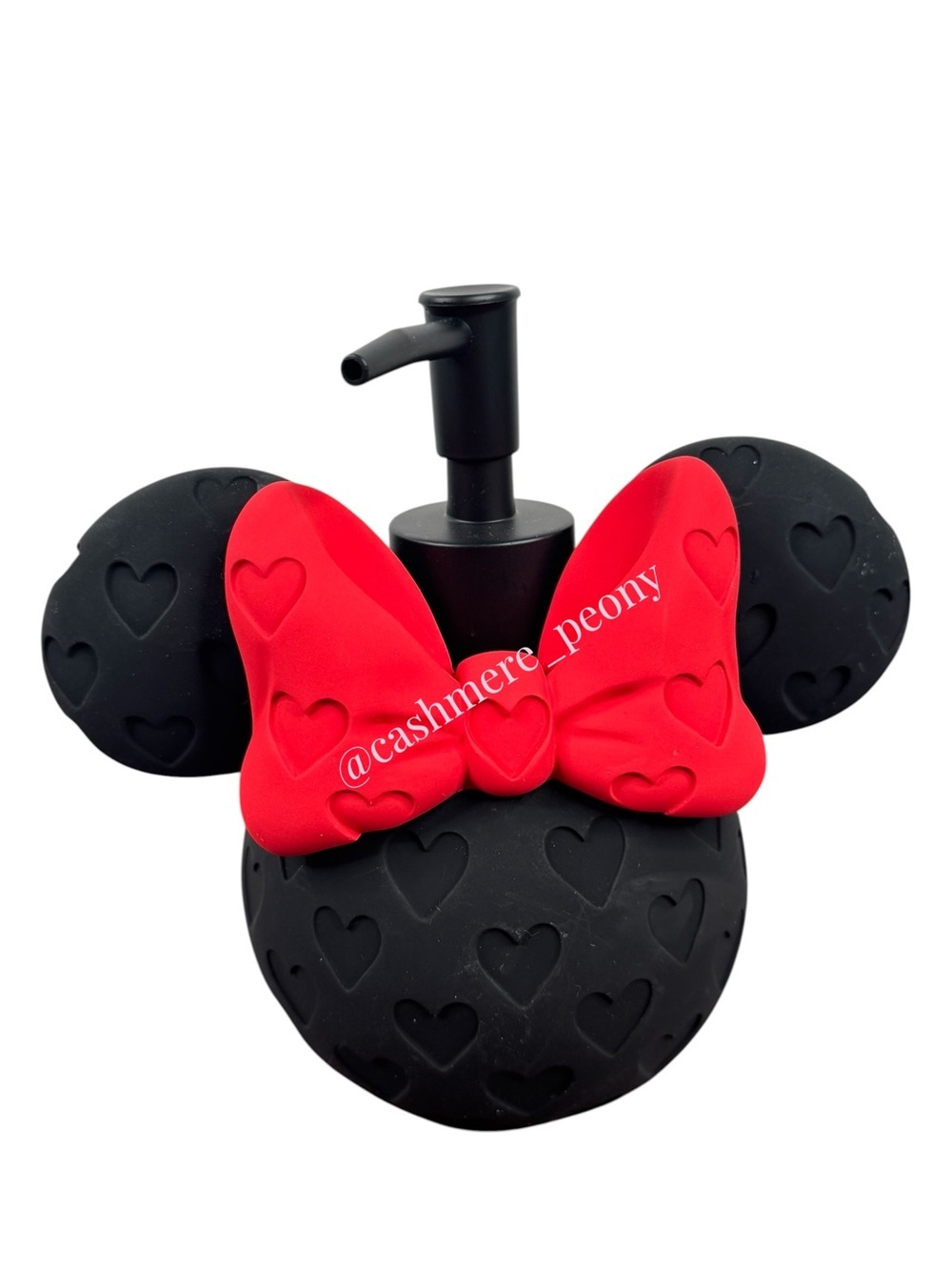 Disney Minnie Mouse Black Heart and Red Bow Soap or Lotion Pump Dispenser